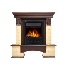 Портал Firelight Forte Classic камень бежевый, шпон темный дуб