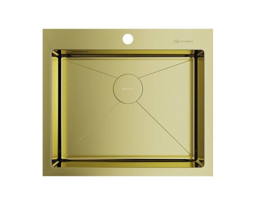 Omoikiri Akisame 59-LG Кухонная мойка нерж. сталь 59x51 см, цвет: светлое золото 4973082