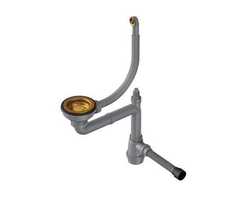 Omoikiri WK-1-R-AB022 Арматура для одночашевых моек с круглым переливом цвет: ант. латунь 4956487