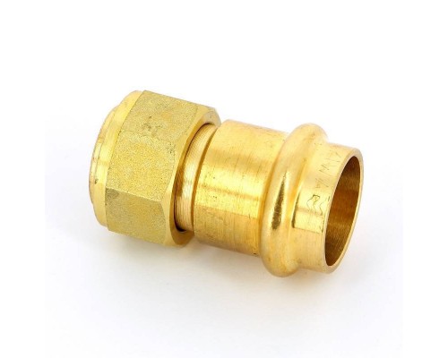 Муфта пресс IBP 22 х 3/4" с накидной гайкой бронза Муфта пресс IBP 22 х 3/4" с накидной гайкой бронза