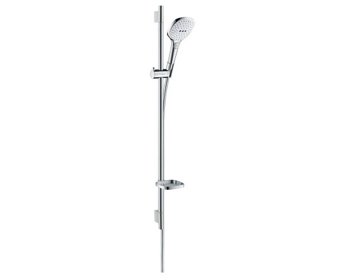 Душевой гарнитур HansGrohe 120 HG Raindance Select E 3jet со штангой 90 см и мыльницей белый/хром