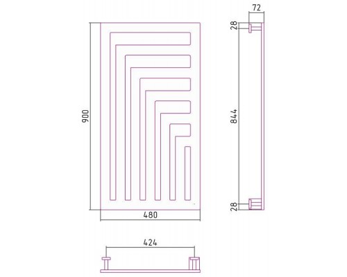 Сунержа Космополит Полотенцесушитель электрический 48x90h, лев., цвет: алюминий 70-0861-9048