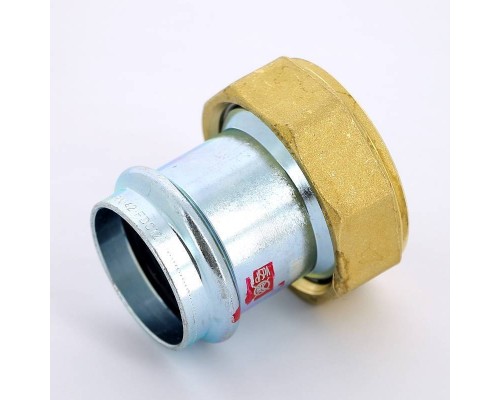 Муфта пресс-В с накидной гайкой и плоской прокладкой оцинкованная сталь Prestabo VIEGA 42х2"