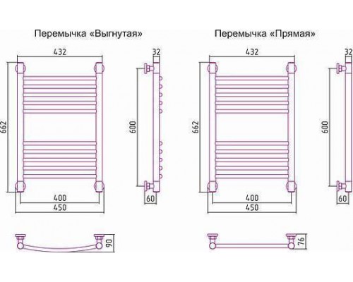 Сунержа Богема  Полотенцесушитель водяной 40x60h, цвет: без покрытия 00-0221-6040