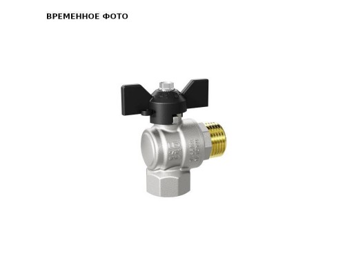 Кран НВ 1/2" угловой Pride, полный проход, бабочка