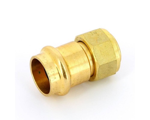 Муфта пресс IBP 22 х 3/4" с накидной гайкой бронза Муфта пресс IBP 22 х 3/4" с накидной гайкой бронза