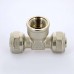 Тройник обжим-В никелированный UNI-FITT 16х1/2"х16