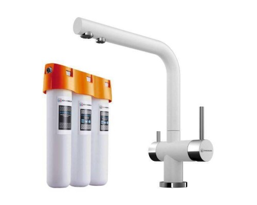 Omoikiri Nagano-WH   Pure Drop Lite Смеситель для кухни   фильтр, цвет: белый 4054.8028