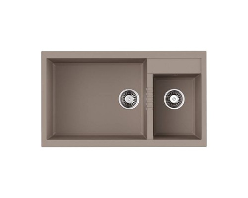 Omoikiri Tedori 86-2-LB-SA Кухонная мойка Tetogranit 86x50 см, цвет: бежевый 4993934