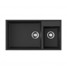 Omoikiri Tedori 85-2-U-BL Кухонная мойка Tetogranit 85x46,5 см, цвет: черный 4993940