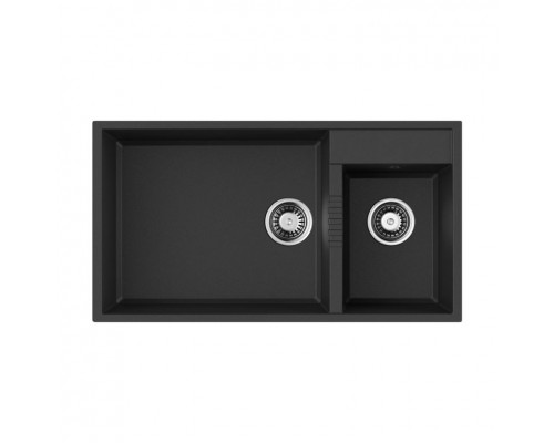 Omoikiri Tedori 85-2-U-BL Кухонная мойка Tetogranit 85x46,5 см, цвет: черный 4993940