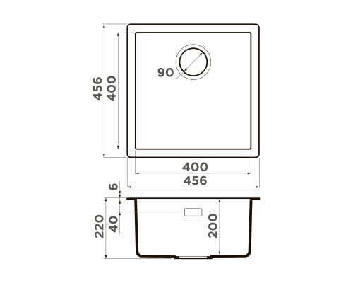 Omoikiri Yamakawa 45T-Integra-CH Кухонная мойка Tetogranit 45,6x45,6 см, цвет: шампань 4997258