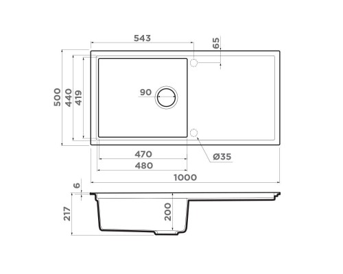 Omoikiri Sintesi 100-CN Кухонная мойка Artceramic 100x50 см, цвет: canyon 4997127