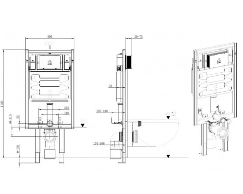 Allen Brau Pneumatic Pro Инсталляция для унитаза 50x26x112h см, цвет: синий/белый 9.11103.20