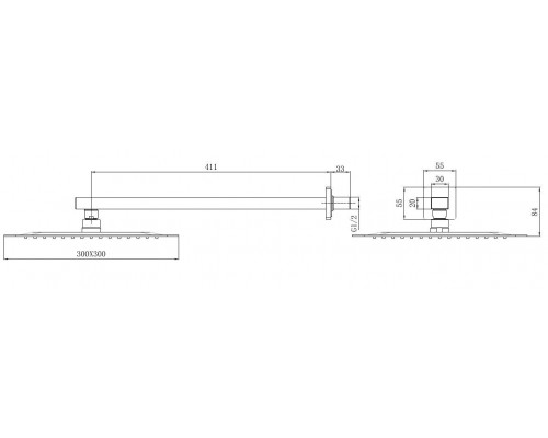 Allen Brau Infinity Верхний душ 30x30 см, цвет: хром 5.21A19-00