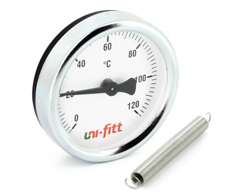 Термометр Uni-Fitt накладной 120 C диаметр 63 мм с пружиной