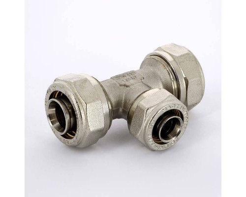 Тройник обжим никелированный UNI-FITT 26х20х26