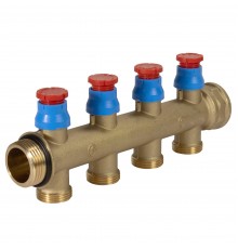 Коллектор сборный Giacomini с регулирующими клапанами 1" x 3/4"E /2, R583VY112