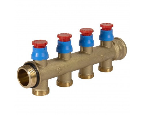 Коллектор сборный Giacomini с регулирующими клапанами 1" x 3/4"E /2, R583VY112