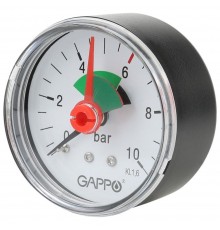 Манометр Gappo аксиальный с указателем предела 1/4" x 10 бар
