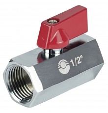Кран шаровый "MINI" ВВ внутренняя резьба 1/2" никелированный VALFEX (VF.330.NB.012)