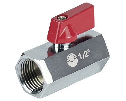 Кран шаровый "MINI" ВВ внутренняя резьба 1/2" никелированный VALFEX (VF.330.NB.012)