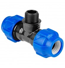 Тройник ПНД компрессионный НР 32*3/4" наружная резьба (VALFEX)