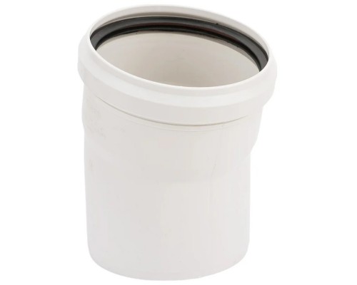 Отвод канализационный бесшумный ПП 110*15гр. мм СИНИКОН КОМФОРТ с раструбом белый (уп.20 шт)