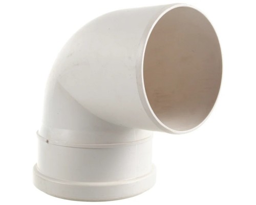 Отвод канализационный бесшумный ПП 110*87гр. мм СИНИКОН КОМФОРТ с раструбом белый (уп.15 шт)