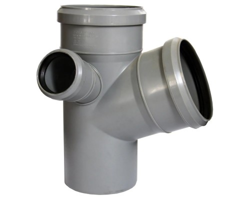 Крестовина двухлоскостная канализ. ПП 110* 50*50*67гр. мм с растр. сер. Синикон стандарт (Valsir)