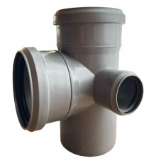 Крестовина двухпл. канализ. ПП 110*110* 50*87гр. мм правая с растр. сер. Синикон стандарт (Valsir)