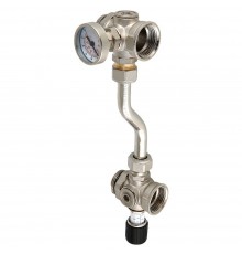 Байпас проходной с перепускным клапаном и термометром (VT.0667Т)