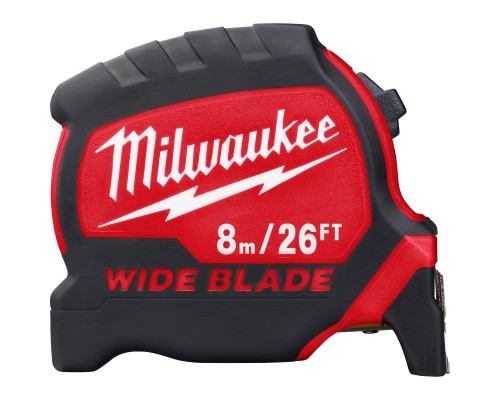 Рулетка Milwaukee PREMIUM широкая WIDE BLADE 8м (шир. полотна 33мм)