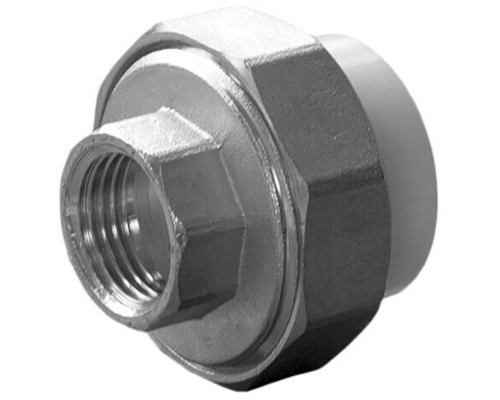 Муфта комбинированная полипропиленовая разъемная PPRC ВР 40х1 1/4" внутренняя резьба, белая