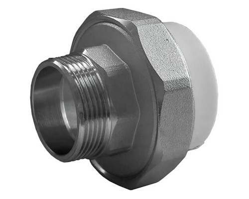 Муфта комбинированная полипропиленовая разъемная PPRC НР 50х1 1/2" наружная резьба, белая