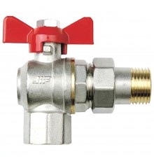 Кран шаровый угловой с накидной гайкой "бабочка" ВН внутренняя наружная 3/4" (JIF.361) уп 6 шт