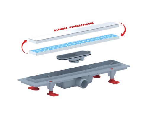 Трап линейный 450мм*62мм выход 40 мм АниПласт МОЛ сухой затвор TLQ1045