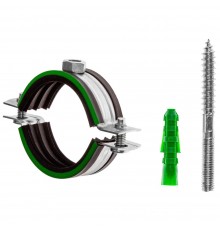 Хомут сантехнический 16-19 мм (3/8") металлический, М8 со шпилькой, дюбелем (МАЙЕР)