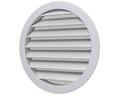 Решетка вентиляционная круглая D150 алюминиевая с фланцем D125, 12,5РКМ