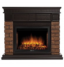 Портал Firelight Bricks Wood 25 камень коричневый, шпон темный дуб
