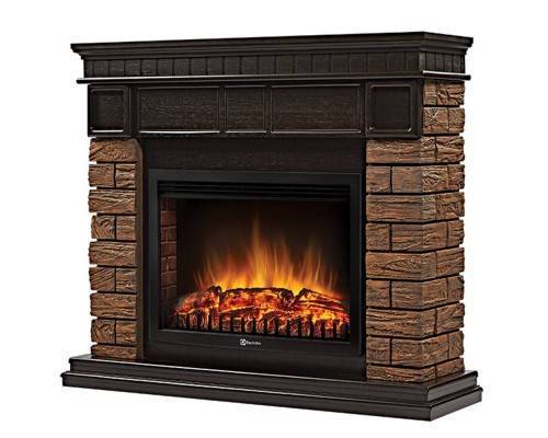 Портал Firelight Bricks Wood 25 камень коричневый, шпон темный дуб Портал Firelight Bricks Wood 25 камень коричневый, шпон темный дуб