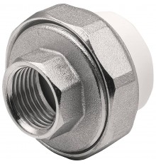 Муфта THERMOLIGHT комбинированная разъемная PP-R ВР 25х1/2" белый (10/160)