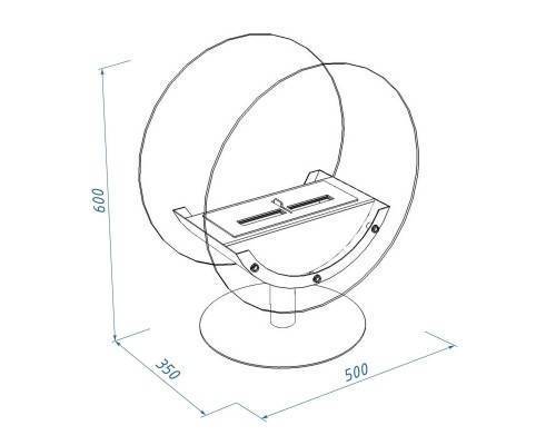 Биокамин Royal Thermo RTBFP-F500ML Mirror Lens Биокамин Royal Thermo RTBFP-F500ML Mirror Lens