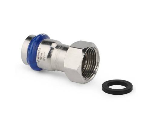 Муфта VARMEGA раструбная Inox Press с накидной гайкой 15x1/2"