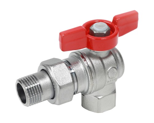 Кран шаровой Giacomini полнопроходной НГ угловой (Американка) 1/2" крас.бабочка, R789X003