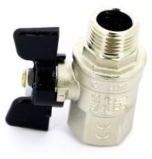 Кран BUGATTI НН 1/2" бабочка OREGON серия 327, полный проход