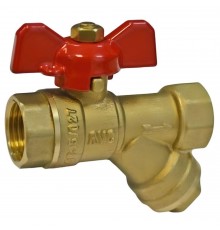 Кран VIEIR шаровой с фильтром ручка бабочка 1/2" GL133