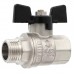 Кран VIEIR шаровый 1/2" ВВ, бабочка, никель, черный (120/12) VP220-01