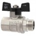 Кран VIEIR шаровый 1/2" ВВ, бабочка, никель, черный (120/12) VP220-01