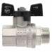 Кран VIEIR шаровый 1/2" ВВ, бабочка, никель, черный (120/12) VP220-01